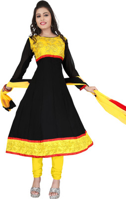 

Jiya Georgette Self Design, Embroidered Salwar Suit Dupatta Material(Un-stitched), Black
