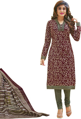 

Party Wear Dresses Cotton Printed Salwar Suit Dupatta Material(Un-stitched), Maroon