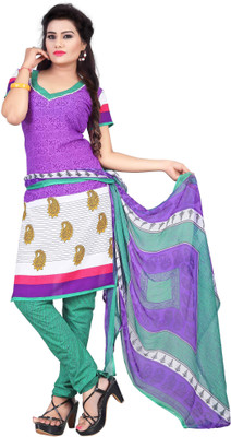 

Merry Fashion Crepe Self Design Salwar Suit Dupatta Material(Un-stitched), Purple
