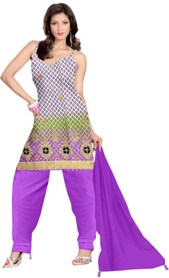 

Party Wear Dresses Cotton Embroidered Salwar Suit Dupatta Material(Un-stitched), Multicolor