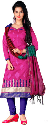 

Trendz Apparels Chanderi Embroidered Salwar Suit Dupatta Material(Un-stitched), Pink