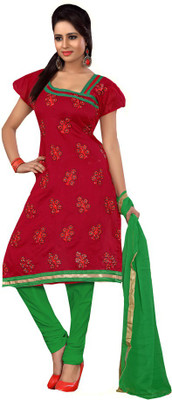 

Trendz Apparels Chanderi Embroidered Dress/Top Material(Un-stitched), Maroon