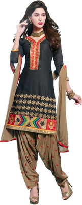 

Tamanna Fashions Cotton Self Design Salwar Suit Dupatta Material(Un-stitched), Black