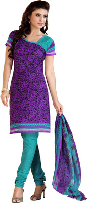 

Jiya Crepe Self Design, Printed Salwar Suit Dupatta Material(Un-stitched), Multicolor;purple