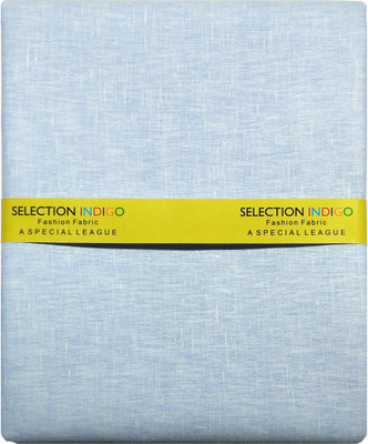 

Selection Indigo Cotton Linen Blend Solid Shirt Fabric(Un-stitched), Blue01