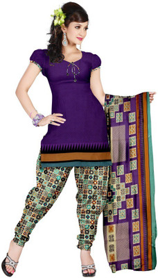 

Trendz Apparels Linen Printed Salwar Suit Dupatta Material(Un-stitched), Purple