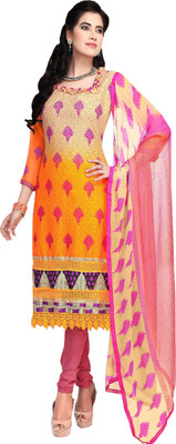 

Khushali Georgette Self Design, Embroidered Salwar Suit Dupatta Material(Un-stitched), Multicolor
