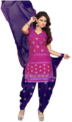 

Trendz Apparels Cotton Embroidered Salwar Suit Dupatta Material(Un-stitched), Pink