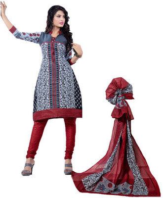 

Indian Wear Online Cotton Printed Salwar Suit Dupatta Material(Un-stitched), Multicolor
