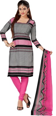 

Jiya Crepe Self Design, Printed Salwar Suit Dupatta Material(Un-stitched), Black;pink