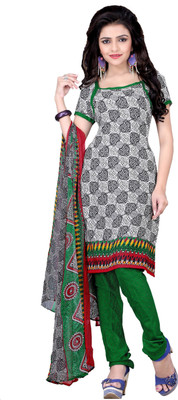 

Women Latest Fancy Designer Salwar Suit Crepe Printed Salwar Suit Dupatta Material(Un-stitched), Multicolor