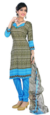 

Jiya Silk Self Design, Printed Salwar Suit Dupatta Material(Un-stitched), Green;light blue