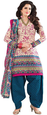 

Javuli Synthetic Printed Dress/Top Material(Un-stitched), Multicolor