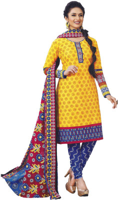 

Party Wear Dresses Georgette Embroidered Semi-stitched Salwar Suit Dupatta Material, Yellow