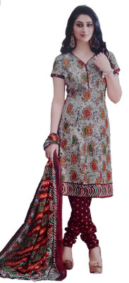 

Rajhans Creation Cotton Printed Salwar Suit Material(Un-stitched), Beige