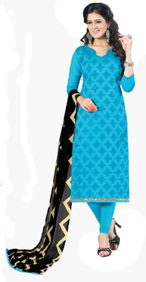 

Jiya Chanderi Self Design, Embroidered Salwar Suit Dupatta Material(Un-stitched), Beige;black;light blue