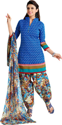 

Jiya Cotton Self Design, Printed Salwar Suit Dupatta Material(Un-stitched), Blue