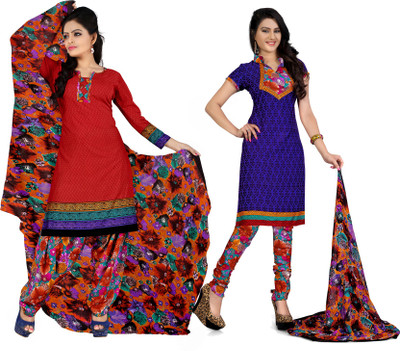 

Khushali Crepe Self Design, Printed Salwar Suit Dupatta Material(Un-stitched), Multicolor;purple;red