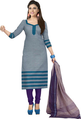

Lizafab Cotton Printed Salwar Suit Dupatta Material(Un-stitched), Grey