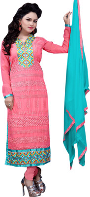 

Trendz Apparels Georgette Embroidered Salwar Suit Dupatta Material(Un-stitched), Gold