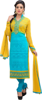 

V And V Shop Georgette Embroidered Salwar Suit Dupatta Material(Un-stitched), Blue