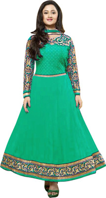 

Reya Georgette Embroidered Semi-stitched Salwar Suit Dupatta Material, Multicolor