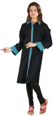 

Hawai Cotton Solid Kurti Fabric(Un-stitched), Black