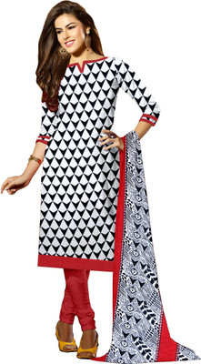 

Khushali Crepe Self Design, Printed Salwar Suit Dupatta Material(Un-stitched), Black;red;white