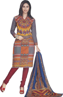 

Party Wear Dresses Cotton Printed Salwar Suit Dupatta Material(Un-stitched), Multicolor