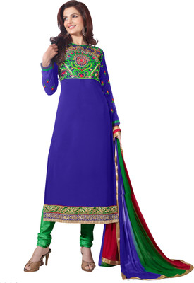 

Trendz Apparels Georgette Embroidered Salwar Suit Dupatta Material(Un-stitched), Blue