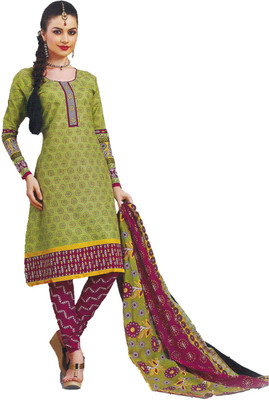 

Party Wear Dresses Georgette Embroidered Semi-stitched Salwar Suit Dupatta Material, Green