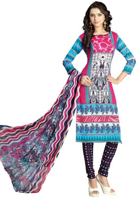 

Parishi Fashion Georgette Floral Print Dress/Top Material(Un-stitched), Multi-color