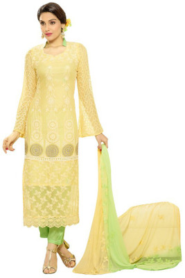 

Trendz Apparels Chiffon Embroidered Salwar Suit Dupatta Material(Un-stitched), Yellow