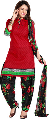 

Jiya Cotton Self Design, Printed Salwar Suit Dupatta Material(Un-stitched), Black;multi;red