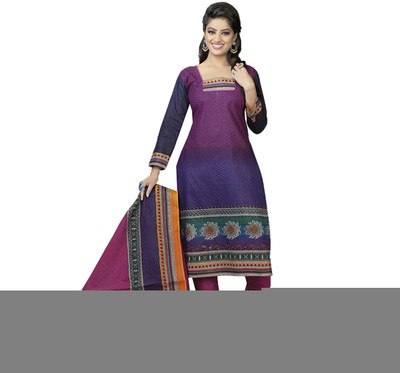 

Party Wear Dresses Cotton Printed Salwar Suit Dupatta Material(Un-stitched), Multicolor