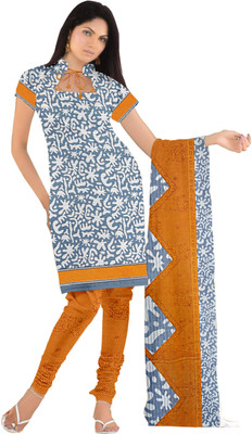 Khushali Crepe Self Design, Printed Salwar Suit Dupatta Material(Un-stitched), Grey;multicolor;white;yellow
