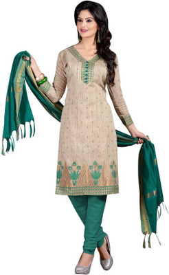 

Trendz Apparels Silk Printed Dress/Top Material(Un-stitched), Beige