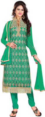 

Jiya Net Self Design, Embroidered Salwar Suit Dupatta Material(Un-stitched), Green
