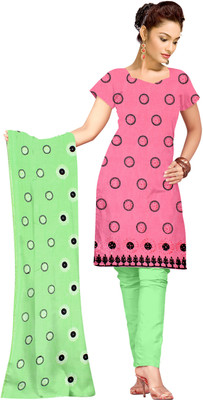 

Khushali Cotton Self Design, Embroidered Salwar Suit Dupatta Material(Un-stitched), Gajari