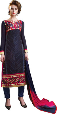 

Jiya Georgette Self Design, Embroidered Salwar Suit Dupatta Material(Un-stitched), Blue;multicolor;pink