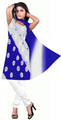 

Jiya Chiffon Self Design, Embroidered Salwar Suit Dupatta Material(Un-stitched), Blue;white
