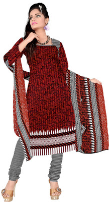 

Jiya Crepe Self Design, Printed Salwar Suit Dupatta Material(Un-stitched), Black;red;white