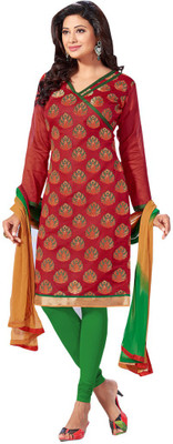 

Trendz Apparels Jacquard Printed Salwar Suit Dupatta Material(Un-stitched), Red