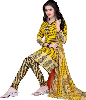 

Women Latest Fancy Designer Salwar Suit Crepe Printed Salwar Suit Dupatta Material(Un-stitched), Multicolor