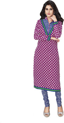 

Indian Wear Online Cotton Printed Semi-stitched Salwar Suit Dupatta Material, Pink