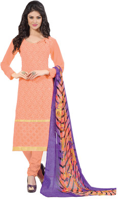 

Jiya Georgette Self Design, Embroidered Salwar Suit Dupatta Material(Un-stitched), Multicolor;orange