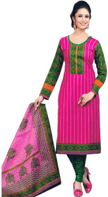 

Javuli Cotton Printed Dress/Top Material(Un-stitched), Pink