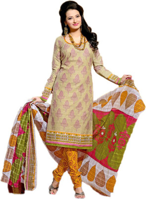 

Indian Wear Online Cotton Printed Semi-stitched Salwar Suit Dupatta Material, Multicolor