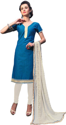 

Jiya Cotton Self Design Salwar Suit Dupatta Material(Un-stitched), Blue;white