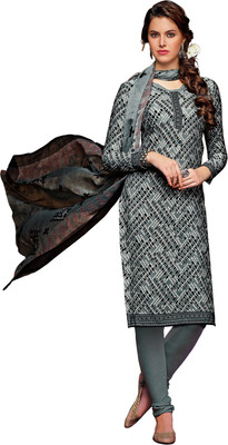

Jiya Crepe Self Design, Printed Salwar Suit Dupatta Material(Un-stitched), Grey;multicolor